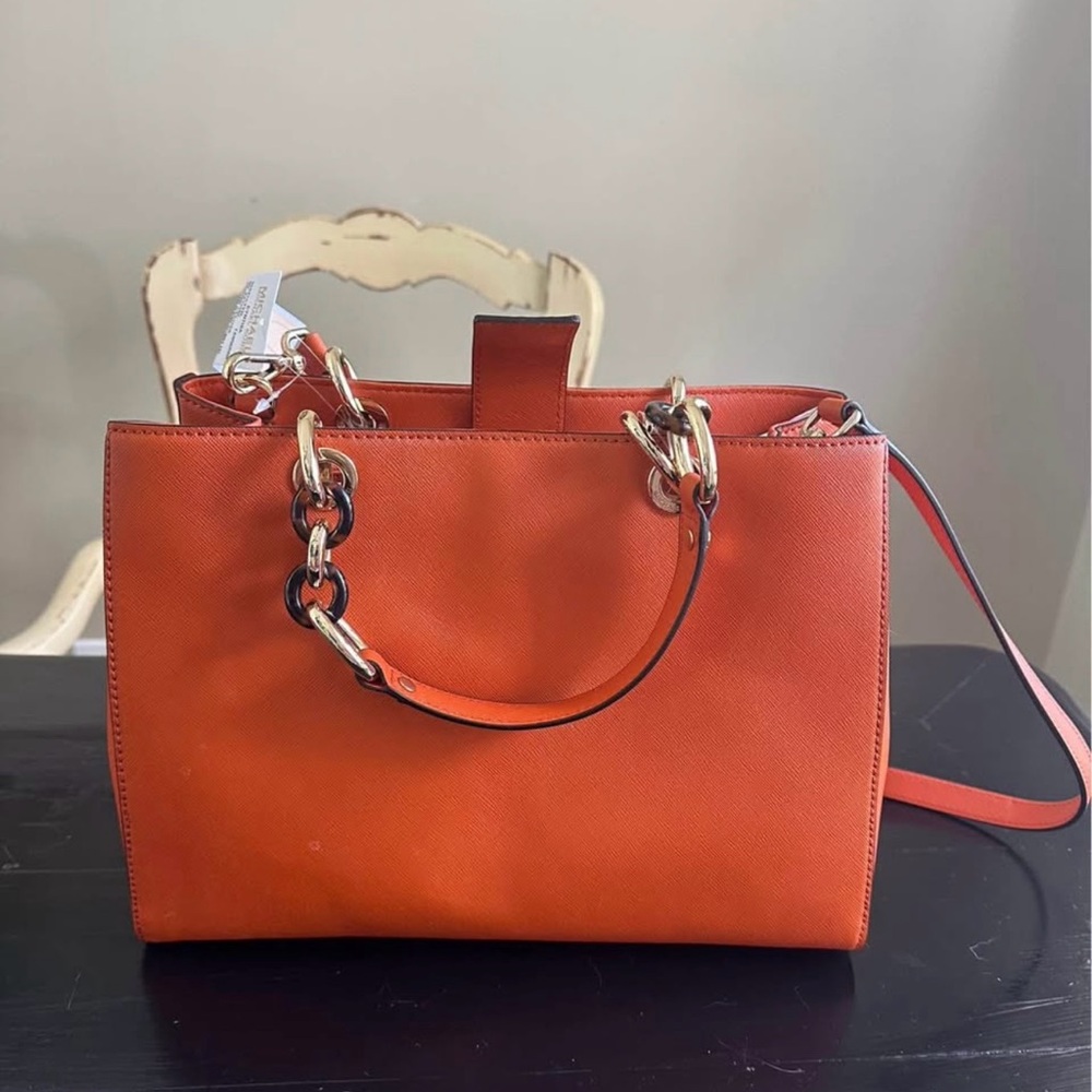 Michael Kors Cynthia purse in color Tangerine- NWT